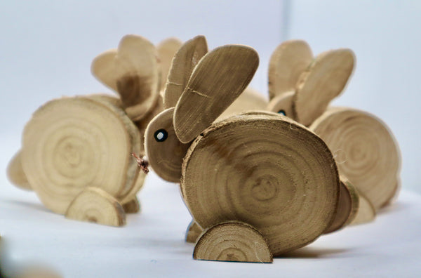 Coniglietto segnaposto, bomboniera in legno