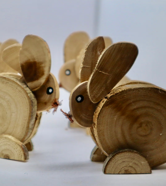 Coniglietto segnaposto, bomboniera in legno