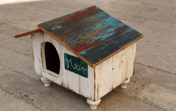 CAT-BED Casetta per gatti o cani con legno di recupero 2