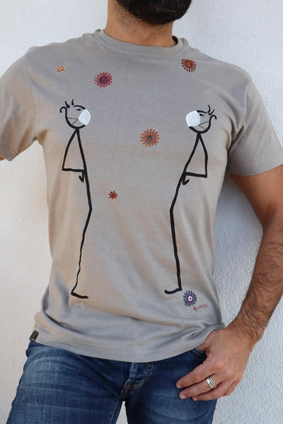 QUARTIERI T-shirt T-SPILLO Covid Grigia