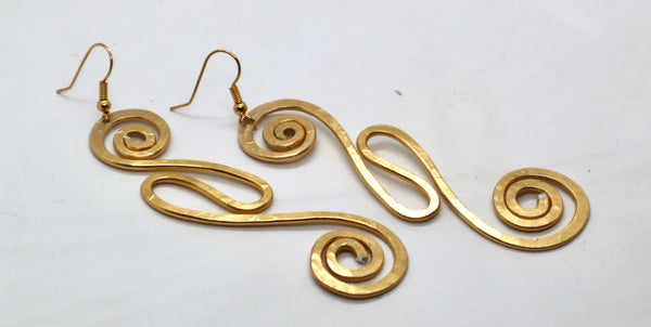 Orecchini Klimt speculari, alluminio color rame (Copia)