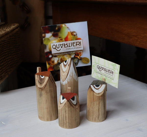 QUARTIERI Gufetti in legno di castagno diverse dimensioni