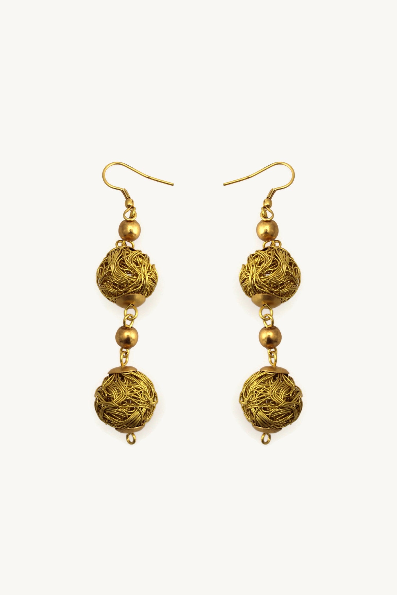 QUARTIERI Orecchini cadute alluminio dorato, ultraleggero