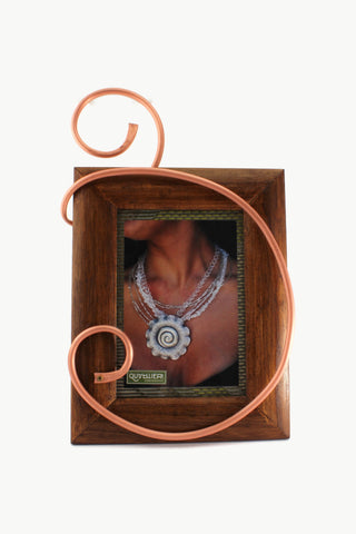 QUARTIERI Cornice in legno e spirali in rame 24x19cm