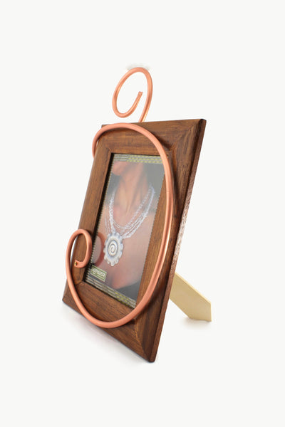 QUARTIERI Cornice in legno e spirali in rame 24x19cm