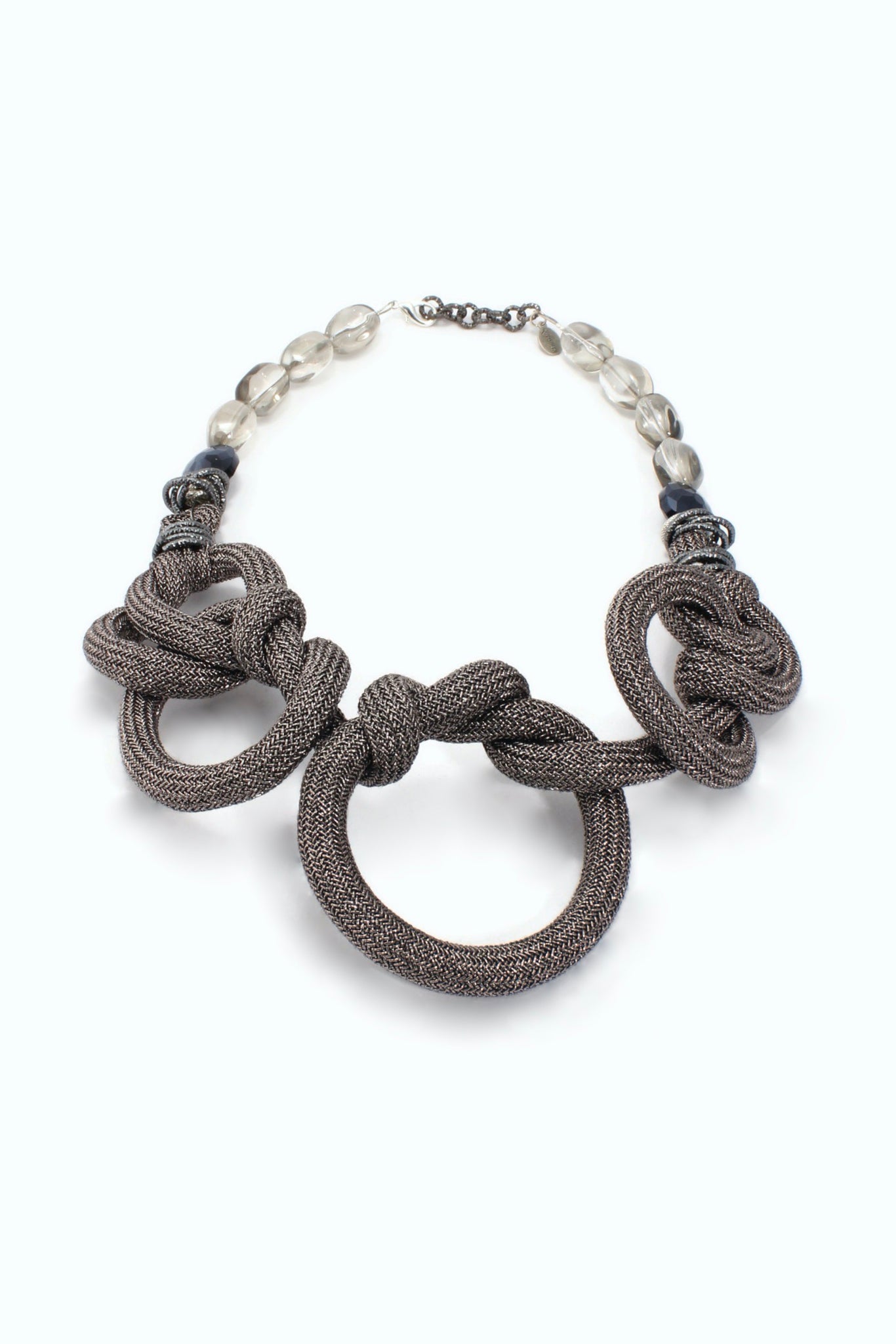 QUARTIERI Vintage Collana décolleté semirigido, alluminio e cristalli