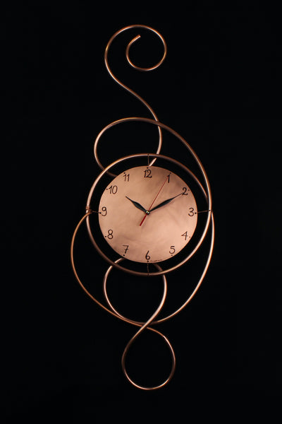 QUARTIERI Orologio a muro in rame chiave di violino