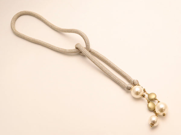 Collana Sciarpa lunga cordone e perle