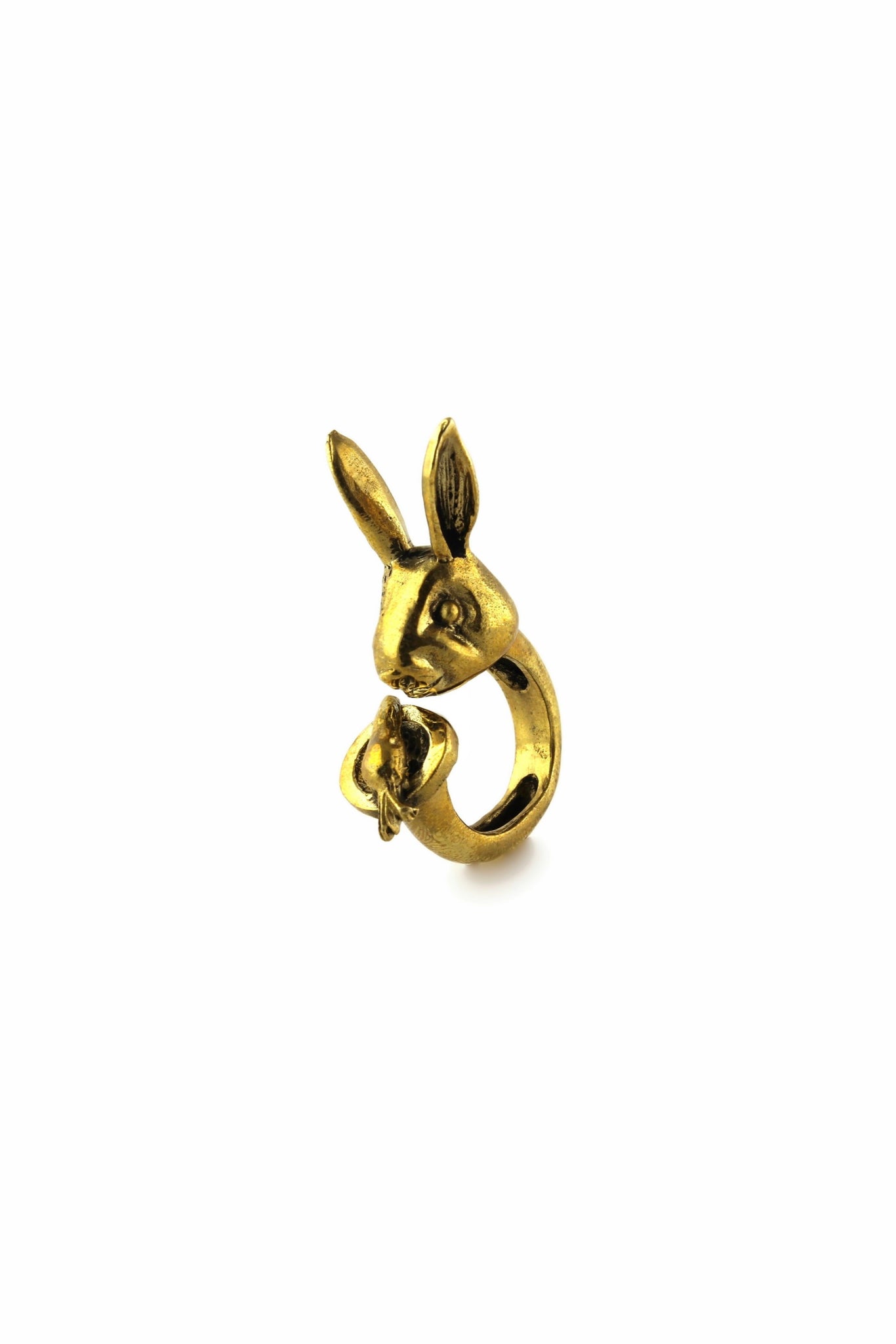 QUARTIERI Vintage Anello ottone coniglio