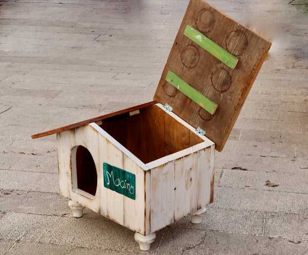 CAT-BED Casetta per gatti o cani con legno di recupero 2