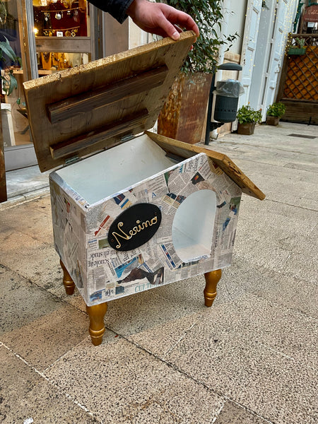 CAT-BED Casetta per gatti o cani con legno di recupero