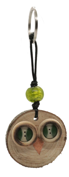 Portachiavi gufetto in legno e vetro di Murano