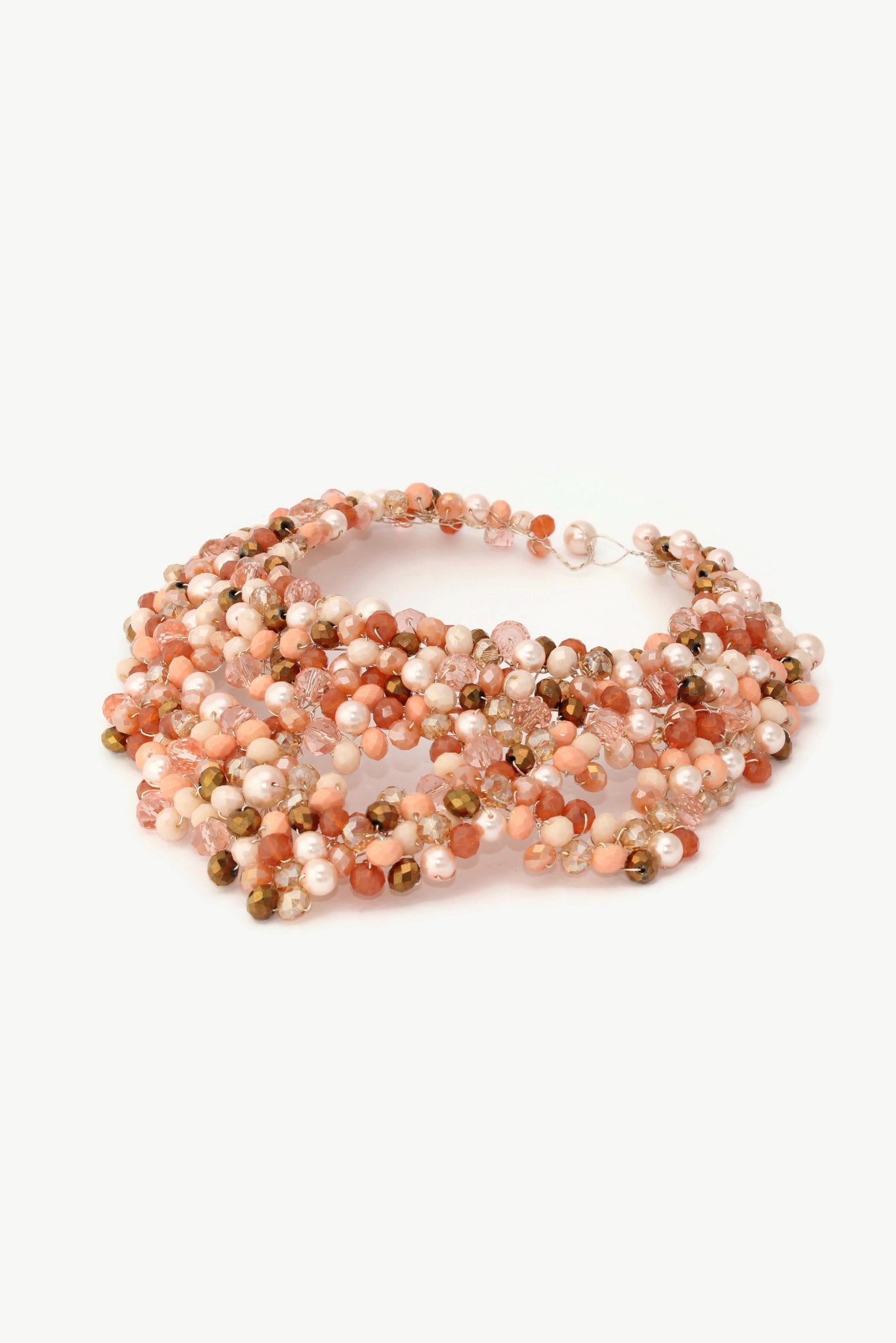 QUARTIERI Collana décolleté, rosa e bronzo, regolabile 40cm