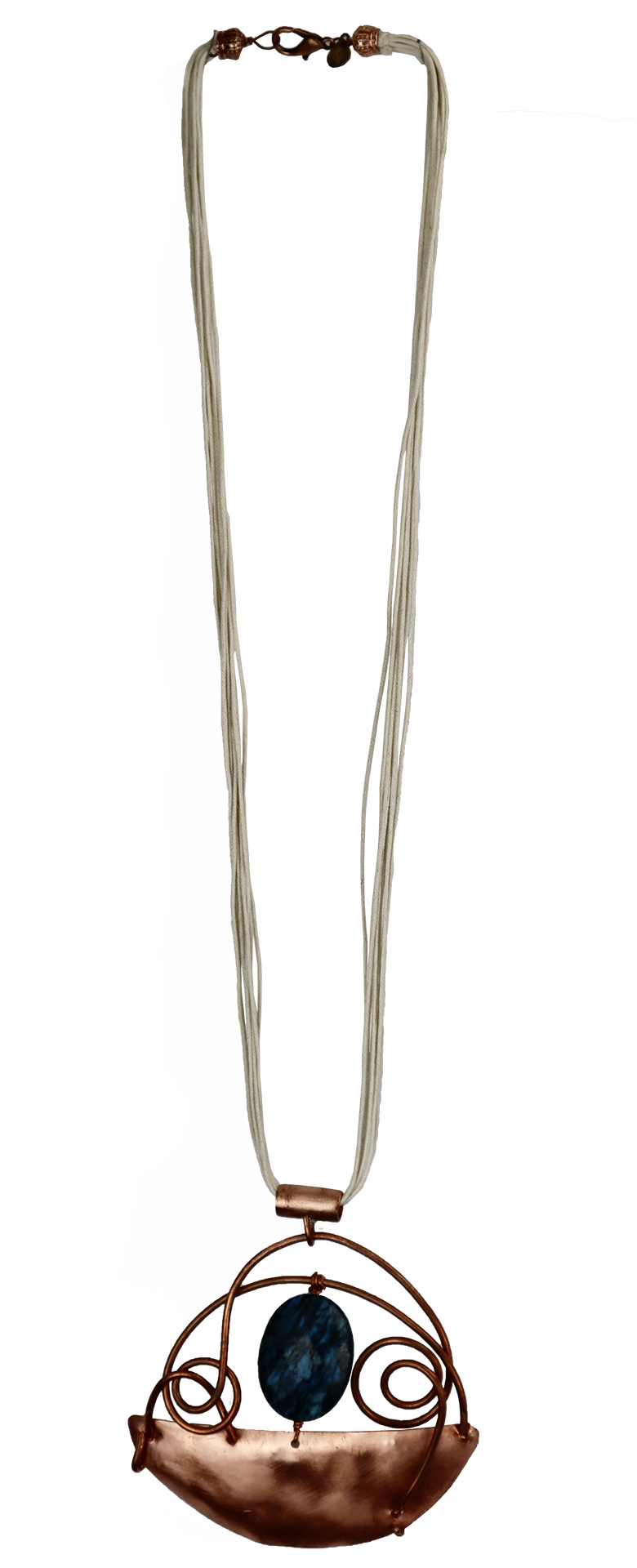 QUARTIERI Collana color seta e pendente modellato