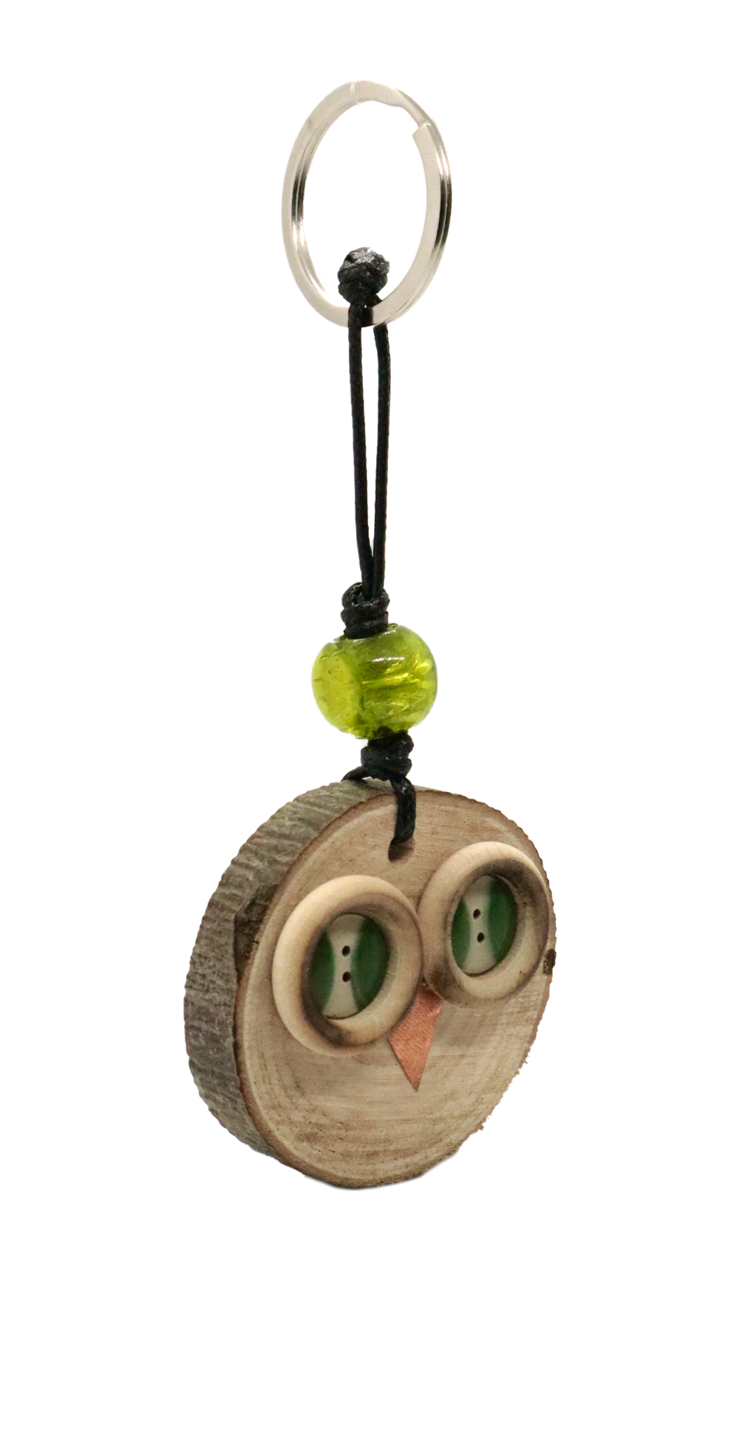 Portachiavi gufetto in legno e vetro di Murano