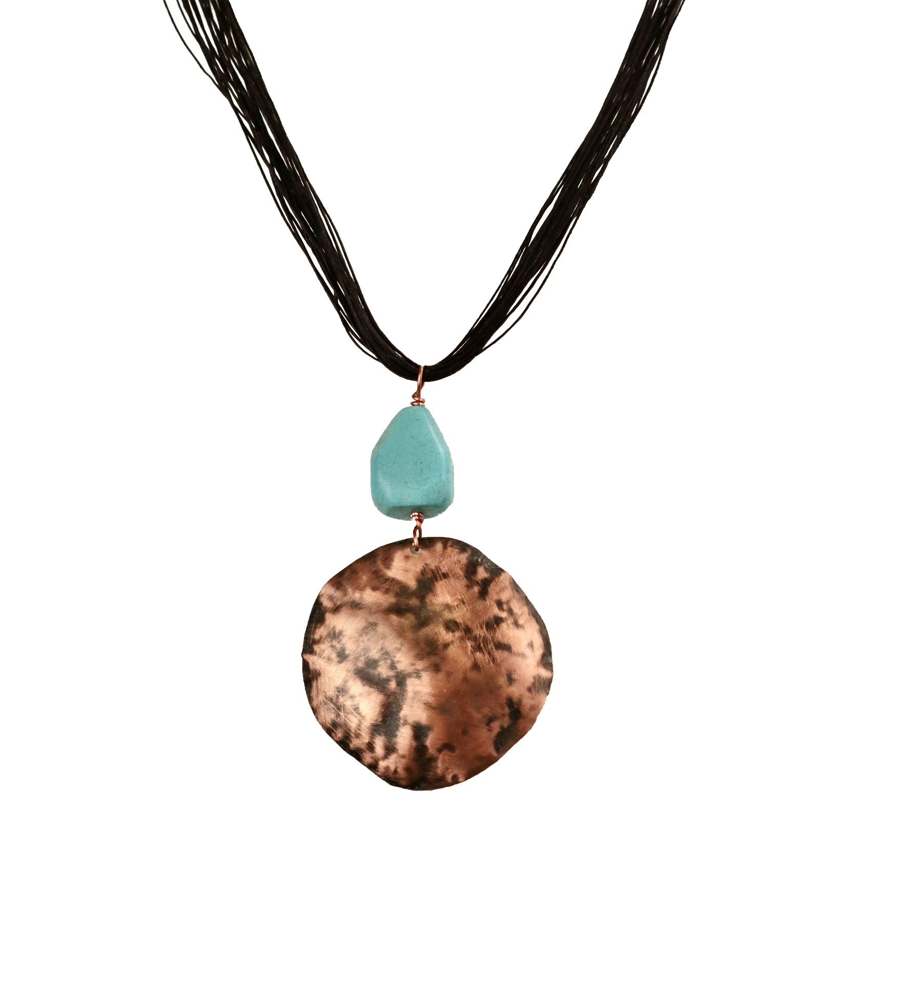 Collana con medaglione pendente in rame Piccolo