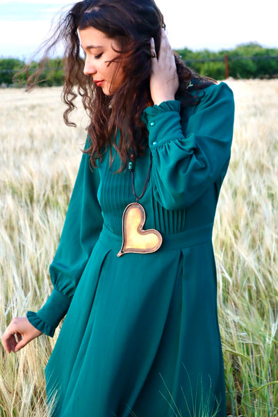 Collana a forma di cuore in lamiera di rame