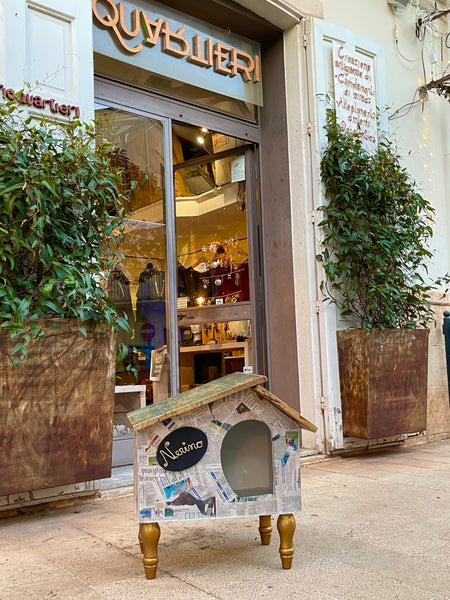 CAT-BED Casetta per gatti o cani con legno di recupero