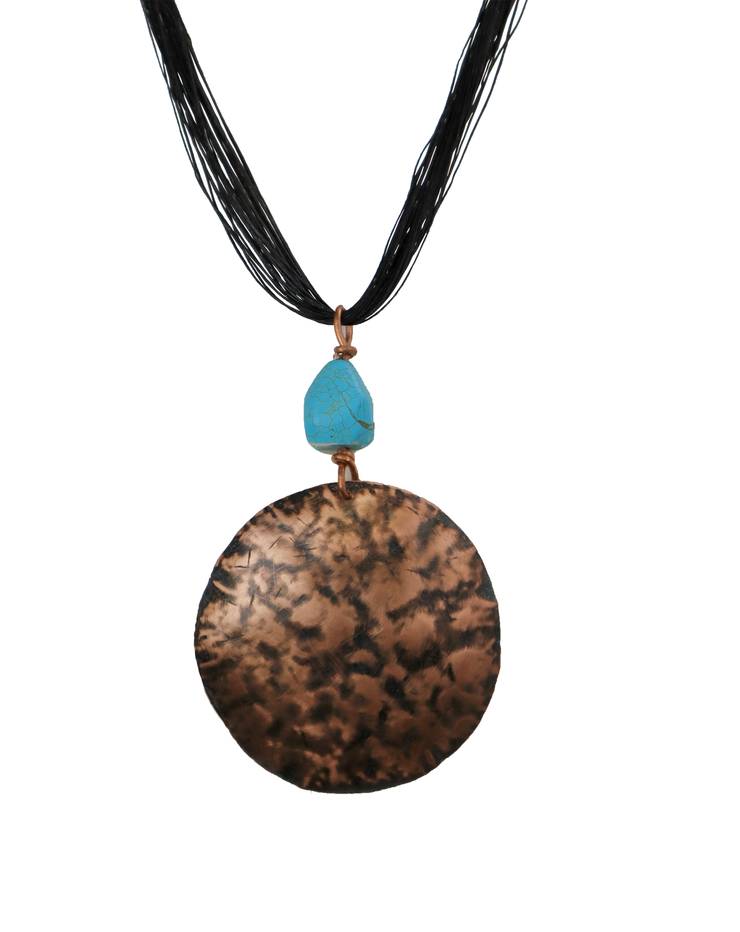 Collana con medaglione pendente in rame Grande