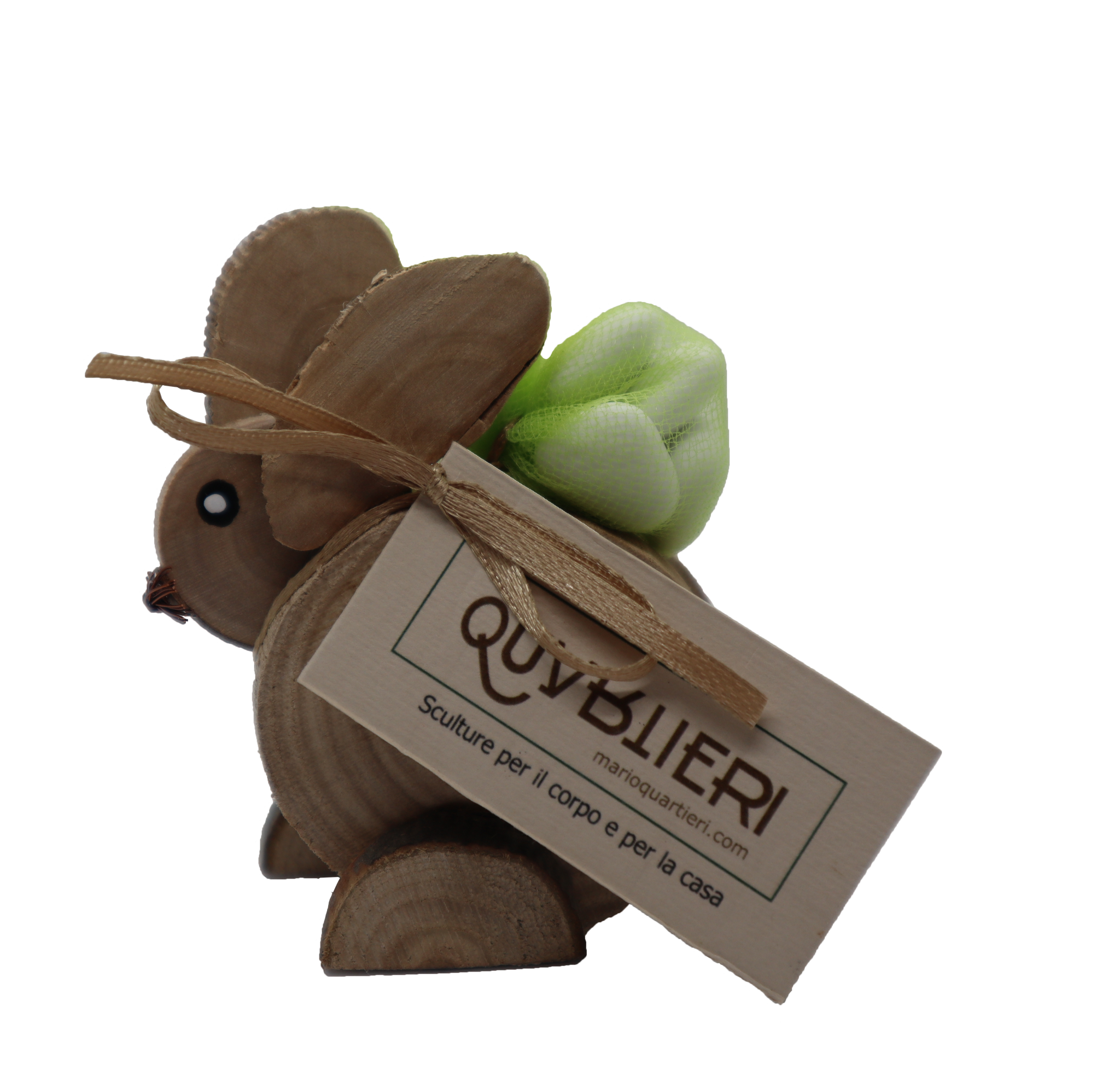 Coniglietto segnaposto, bomboniera in legno