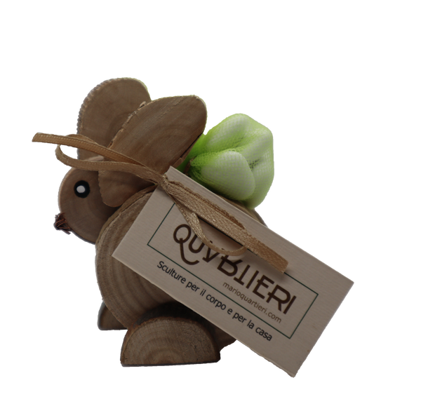 Coniglietto segnaposto, bomboniera in legno