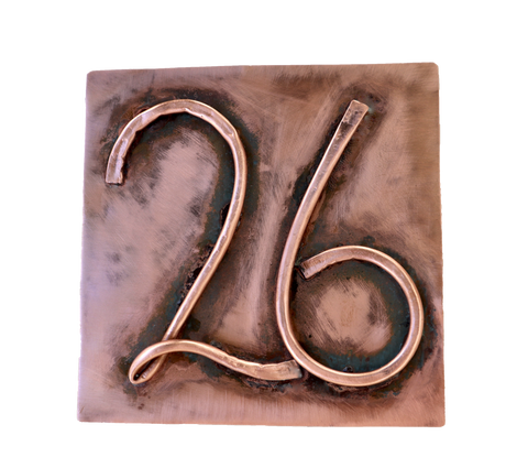 QUARTIERI Targhetta e numero civico in rame trattato