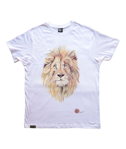 QUARTIERI T-Shirt Animals Bianca con Leone
