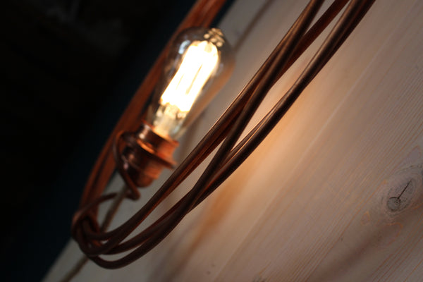 QUARTIERI Lampada Eclissi da muro, tubi di rame, circolare