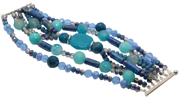 Bracciale con pietra azzurra centrale