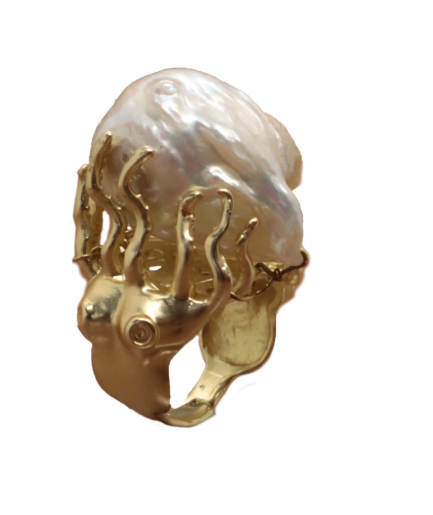 Anello con perla barocca