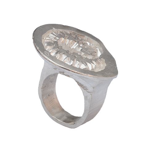 Anello fossile in argento 925(Pezzo Unico)