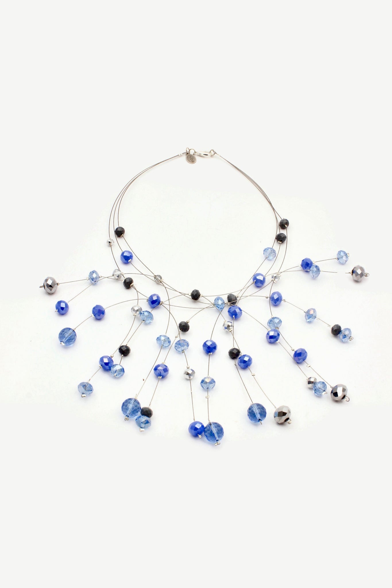 QUARTIERI Collana girocollo, cavetto di acciaio e cristalli.