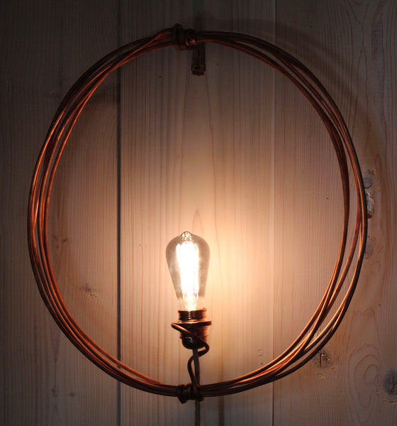 QUARTIERI Lampada Eclissi da muro, tubi di rame, circolare