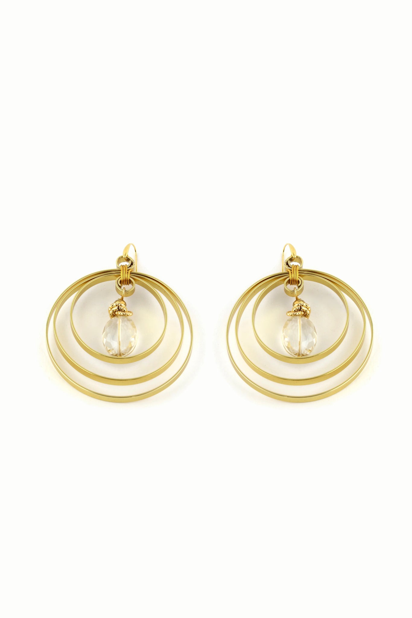 QUARTIERI Orecchini cerchi alluminio dorato, ultraleggero