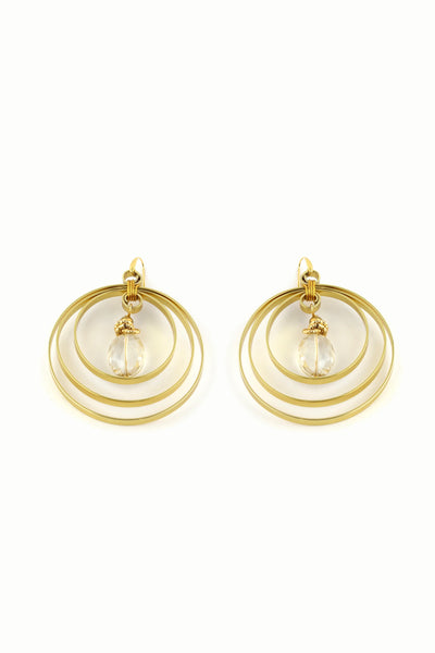 QUARTIERI Orecchini cerchi alluminio dorato, ultraleggero