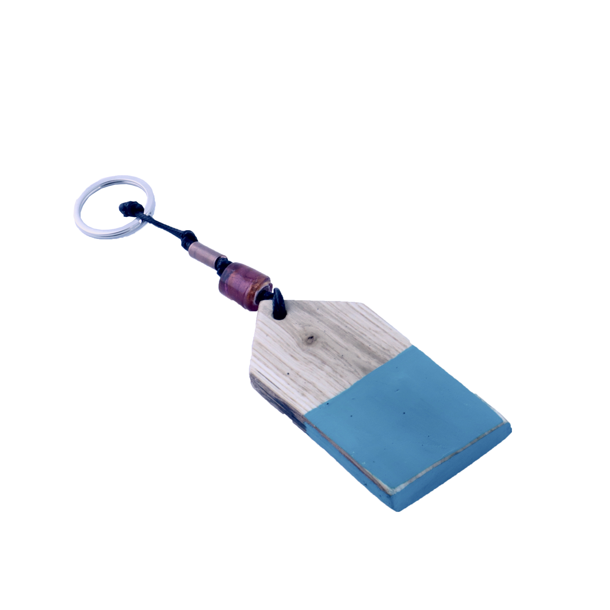 Portachiavi casetta in legno di castagno e vetro di murano