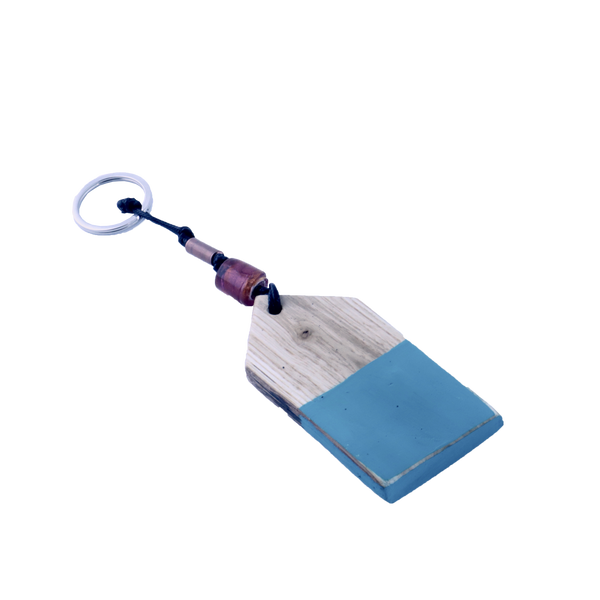 Portachiavi casetta in legno di castagno e vetro di murano