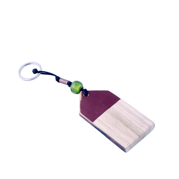 Portachiavi casetta in legno di castagno e vetro di murano