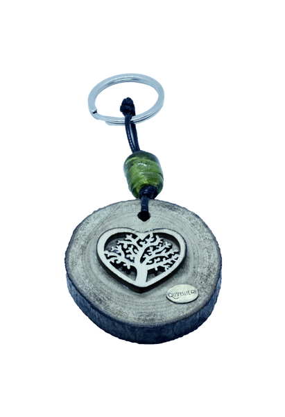 Portachiavi in legno e vetro di Murano