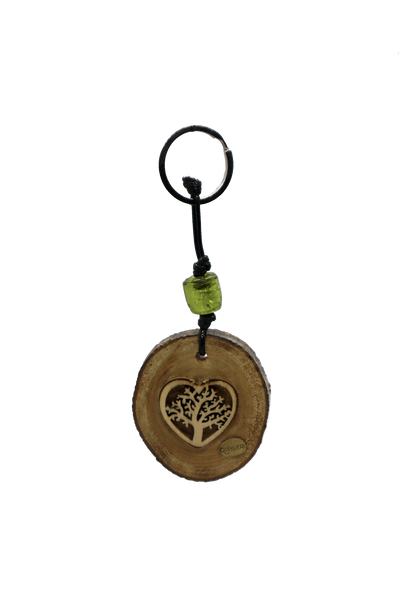 Portachiavi in legno e vetro di Murano