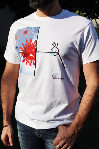 QUARTIERI T-shirt T-SPILLO Covid Bianca