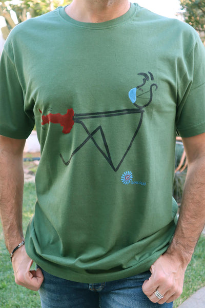 QUARTIERI T-shirt T-SPILLO Covid Verde Militare