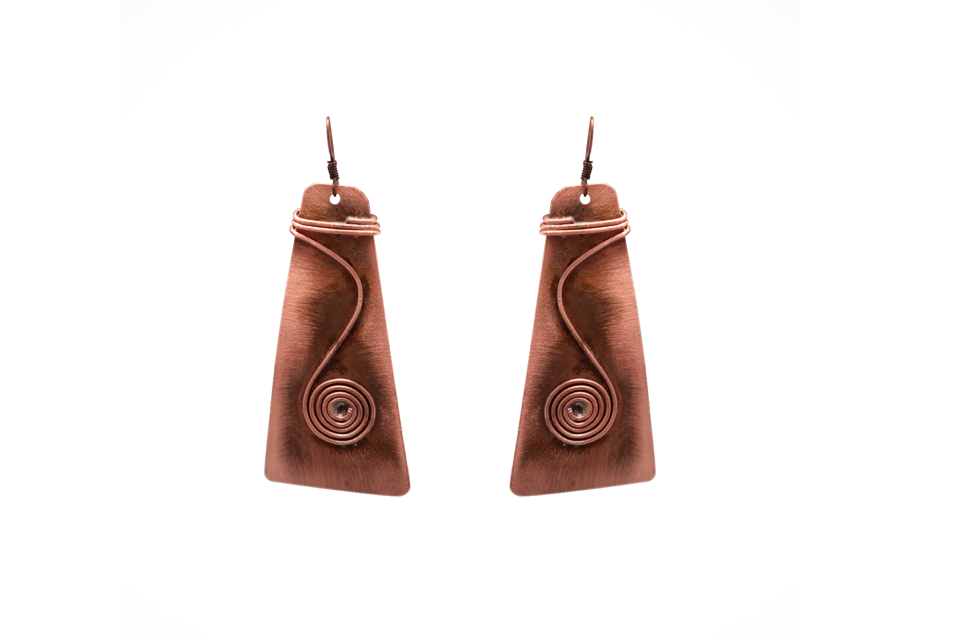 QUARTIERI Orecchini Tribal speculari in Rame